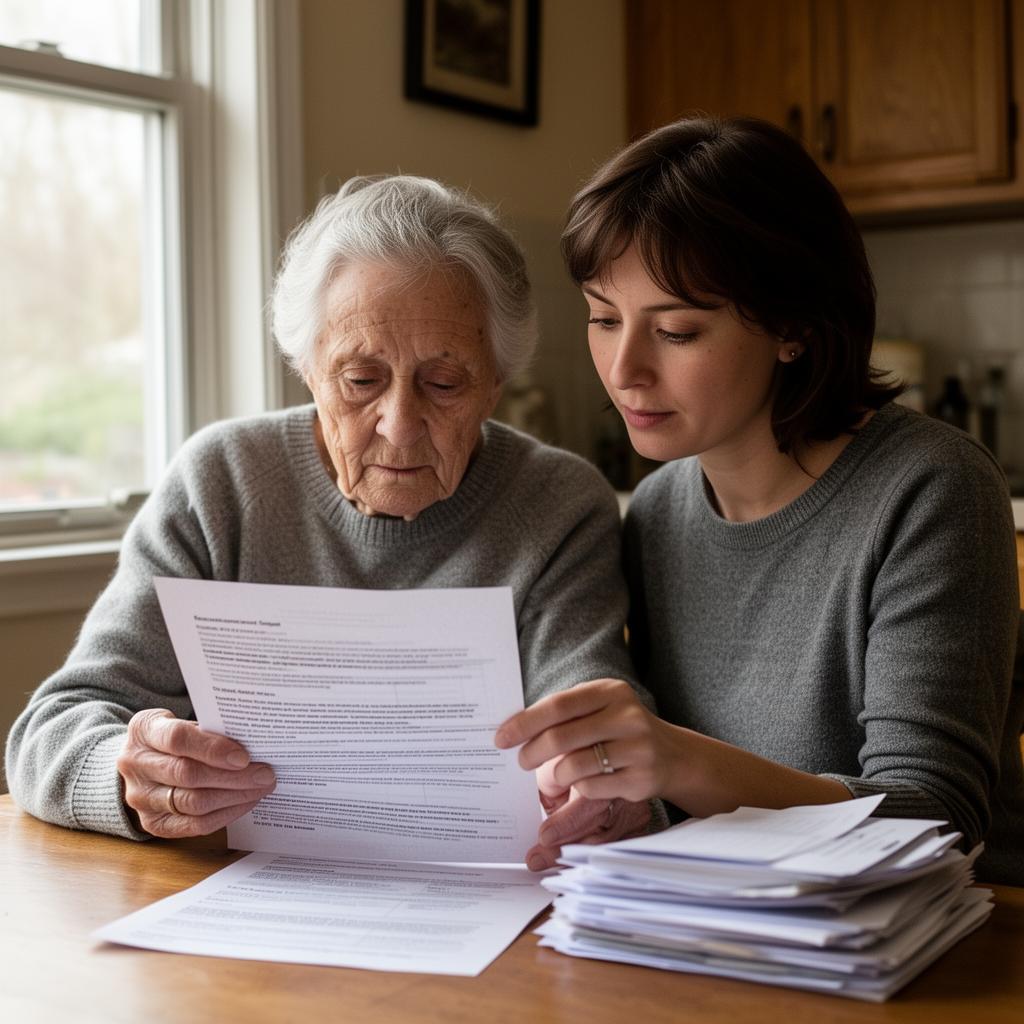A person reviewing estate planning paperwork during a quiet guided session.